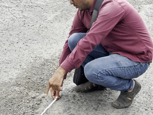 Measurements fell short while measuring potholes on 11 bridges on NH-48 ...