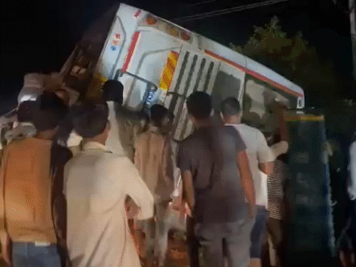 Private bus overturns near Chital, 26 passengers rescued