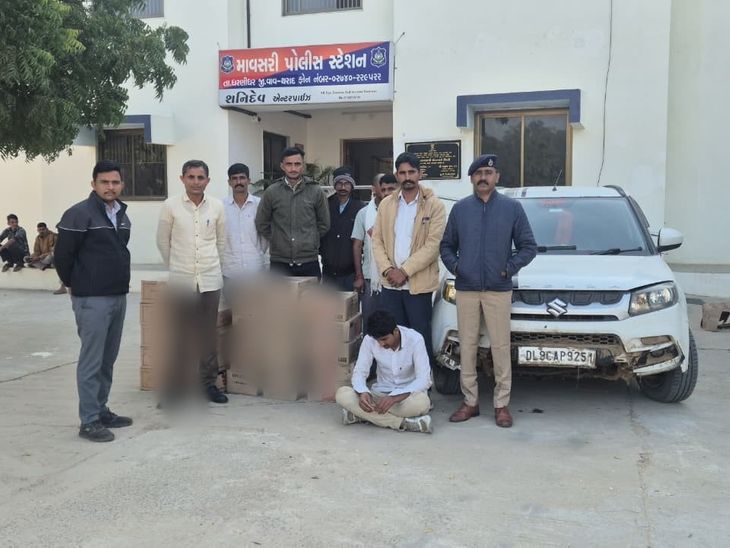 Police Seized Liquor Brezza Car Accused Arrested