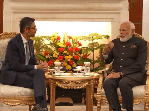 Google CEO Sundar Pichai PM Modi Meeting Delhi; Global AI Impact Summit ...