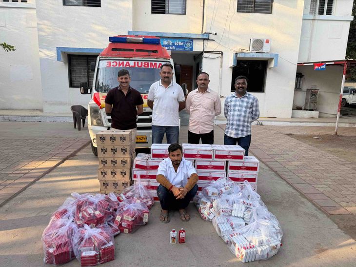 Babra Police Seize Liquor in Ambulance; Rajkot-Bhavnagar Highway Arrest