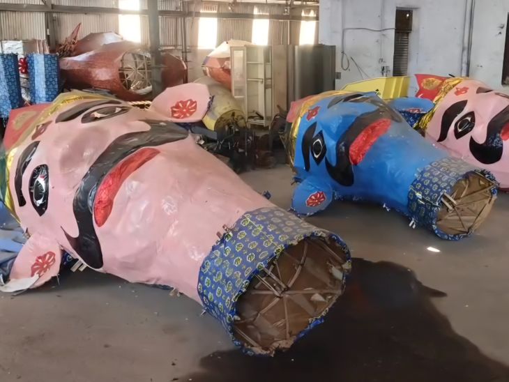 Vadodara Dussehra 2026; Ravan Dahan Preparations at Polo Ground | Big  Effigies