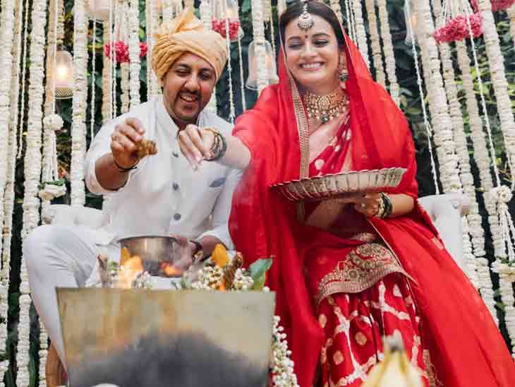 शादी के मंडप में दीया और वैभव