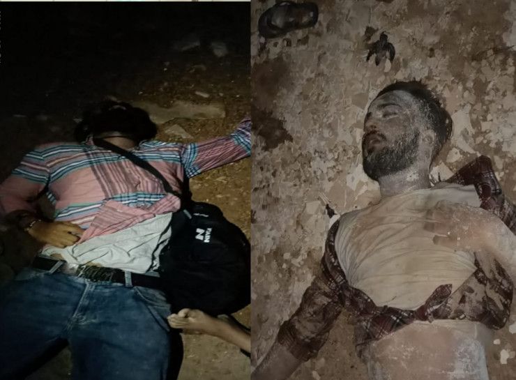 बिजली गिरने के बाद छतरी के मलबे में इस तरह दब गई जिंदगियां।