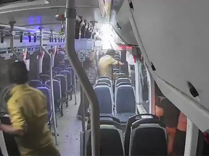 Viral video reveals passengers' panic as bus shakes, driver flees with ...