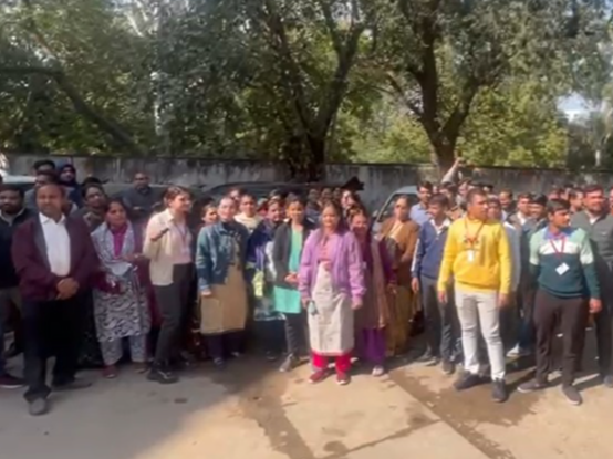 Rmscl Rajasthan Employees open front against RMSCL management; Protest held outside ...