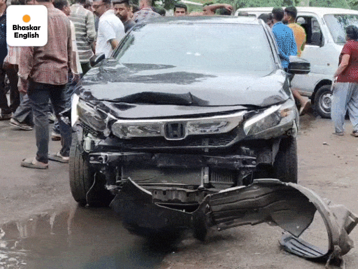 Speeding car hits four vehicles in Vadodara, injures 2: Locals beat ...