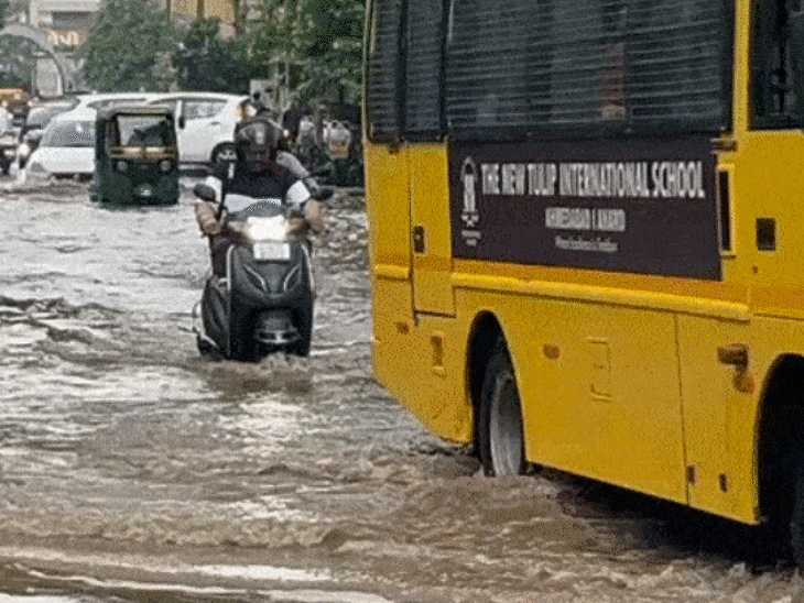 Heavy rain disrupts life in Ahmedabad: City records up to 3.16 inches  rainfall; waterlogging reported in eastern areas, underpasses closed -  Ahmedabad News | Bhaskar English