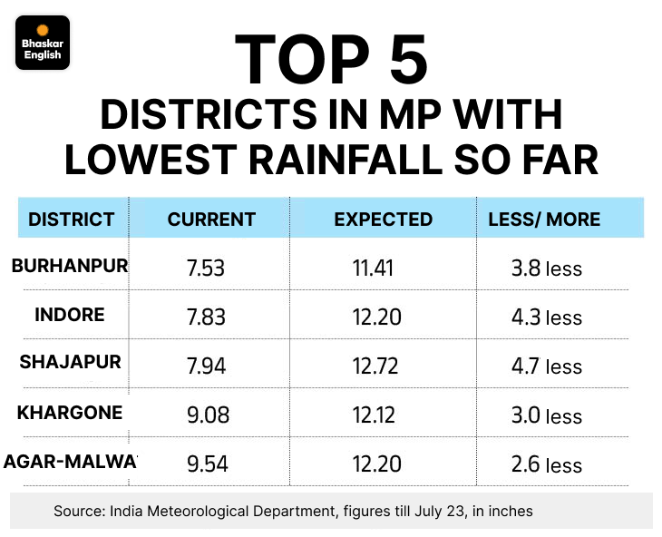Heavy rain alert in 20 MP districts: Up to 4.5 inches of rain expected ...