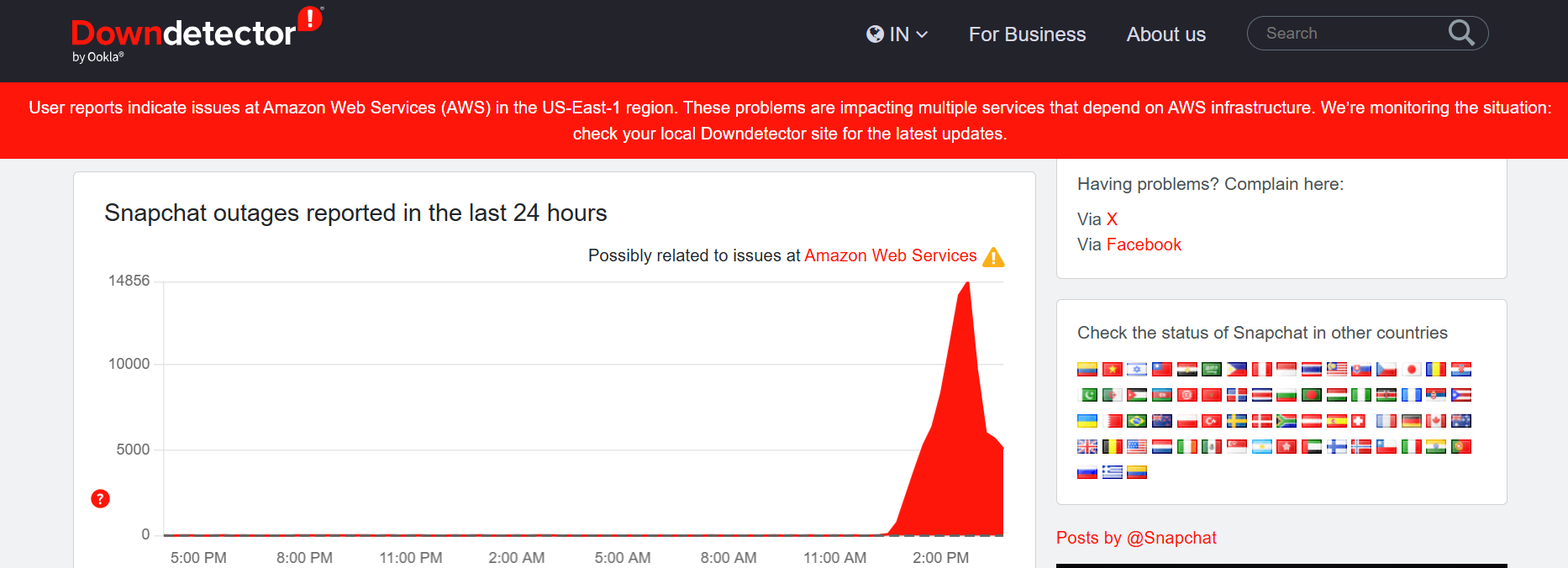 Amazon Web Services outage hits Snapchat, Roblox, and more – millions  struggle to connect