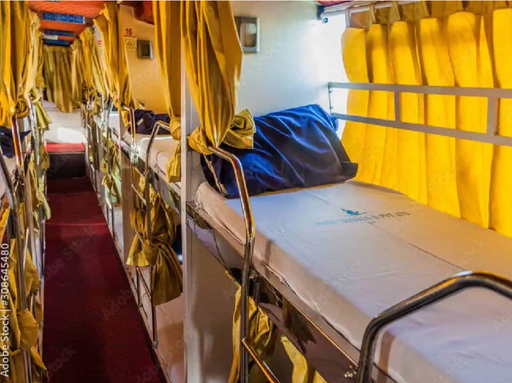 In AC sleeper buses, foam, plastic, and rexine are used to make the sleeping berths, curtains, and other interiors, which catch fire very quickly.