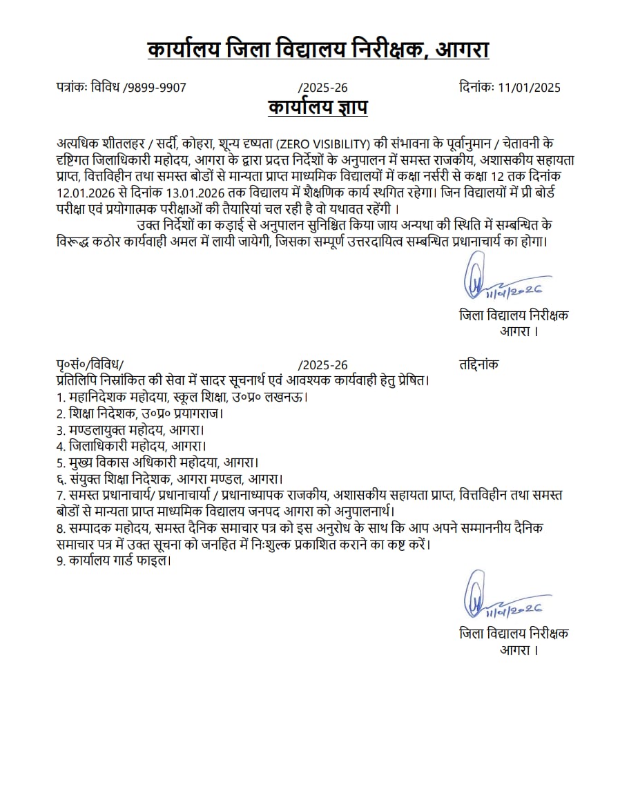 Severe cold in UP kills 2 temperature drops to 4.1°C Schools closed up ...