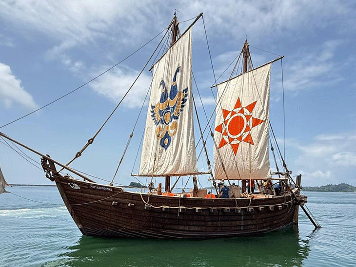 Hand-Stitched Ship INS Kaundinya Completes 18-Day Voyage to Oman