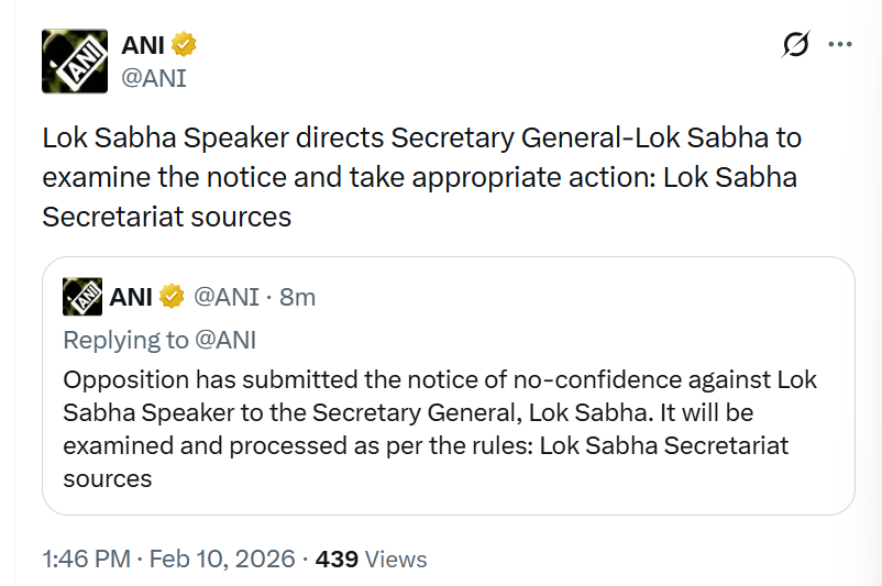 Opposition Considers No-Confidence Motion Against Lok Sabha Speaker ...