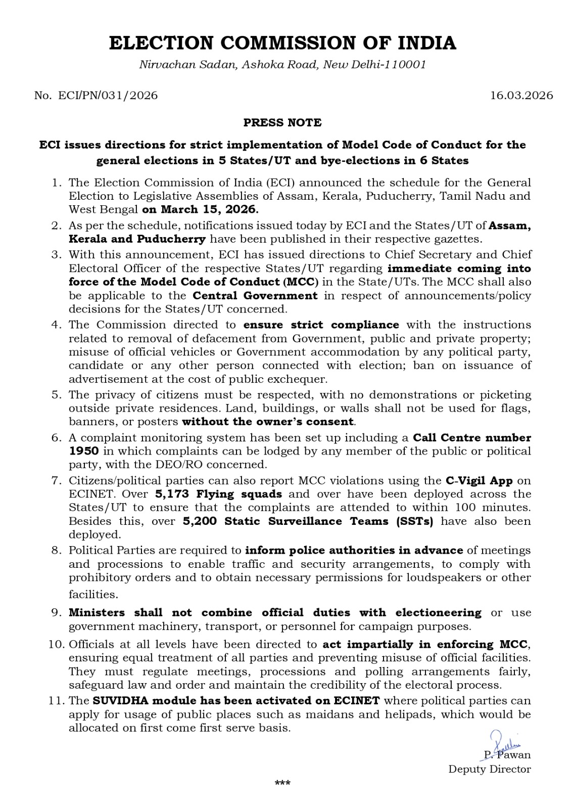 model code of conduct 2026, election commission mcc rules india, c ...