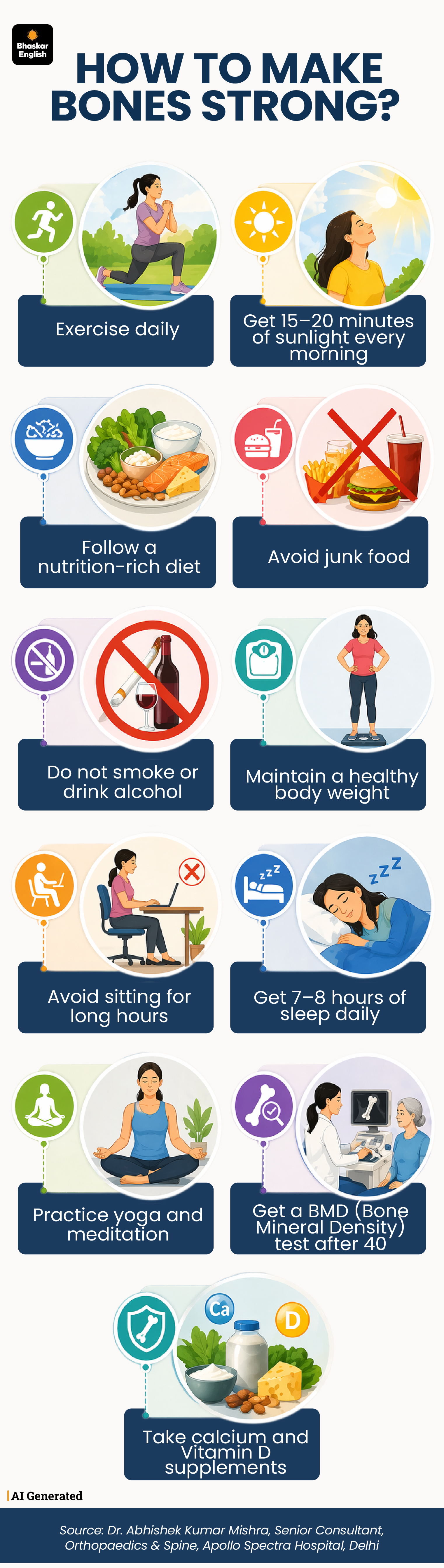 Doctors 11 Tips to Strengthen Bones After 40 | Bone Health