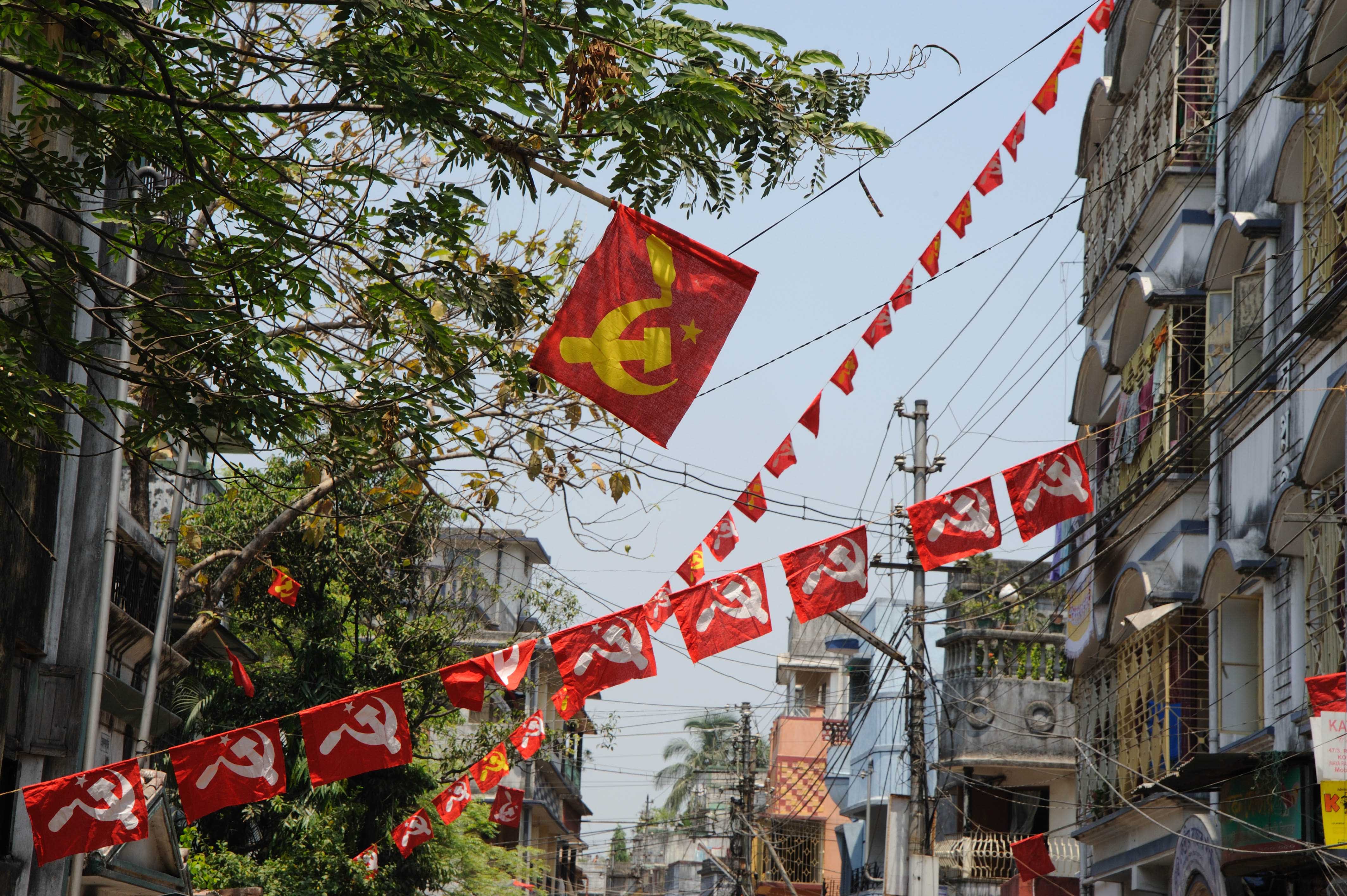 CPI(M) Flags during 2009 Lok Sabha election in West Bengal.
