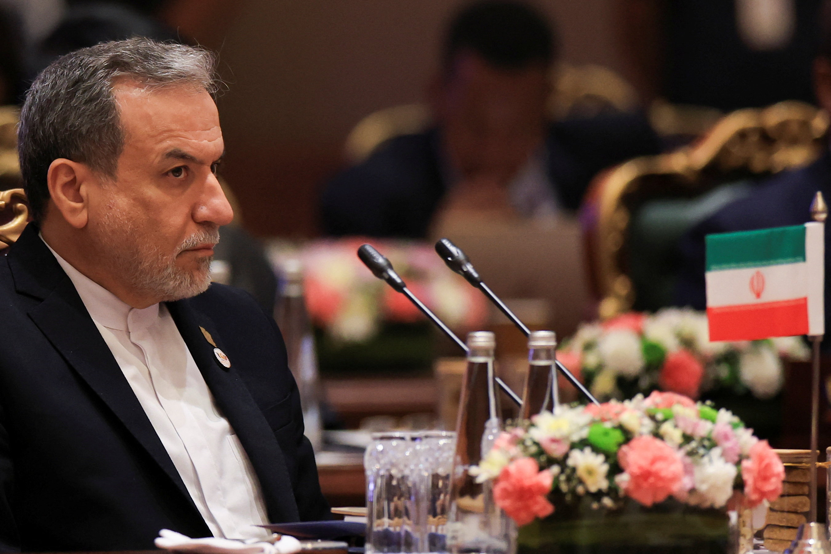 Iran's FM Abbas Araqchi attends the BRICS foreign ministers' meeting at Bharat Mandapam in New Delhi