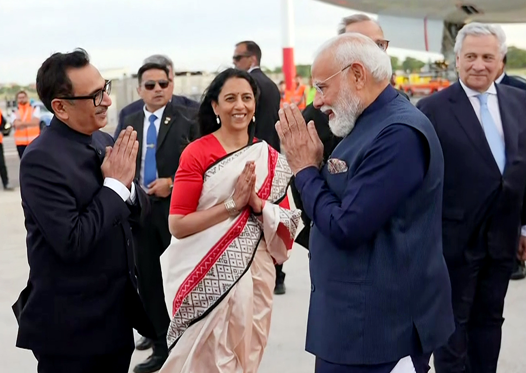 On his arrival in Rome, PM Modi was received by Indian Ambassador to Italy Vani Sarraju Rao and other officials.