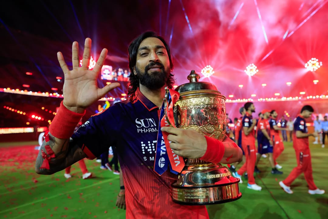 Krunal Pandya flaunts his total five IPL titles (Credits: Krunal Pandya/Instagram)