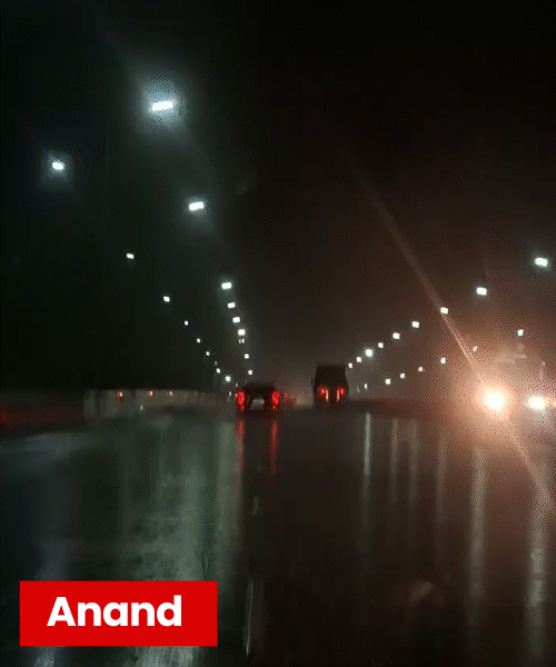 Heavy downpour in areas of Anand, including Borsad and Petlad.