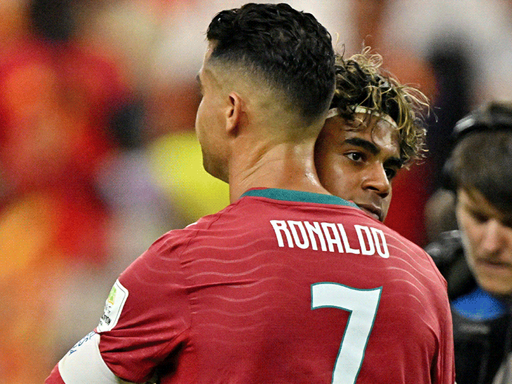 Lamine Yamal hugged Ronaldo after match (Credits: Reuters)