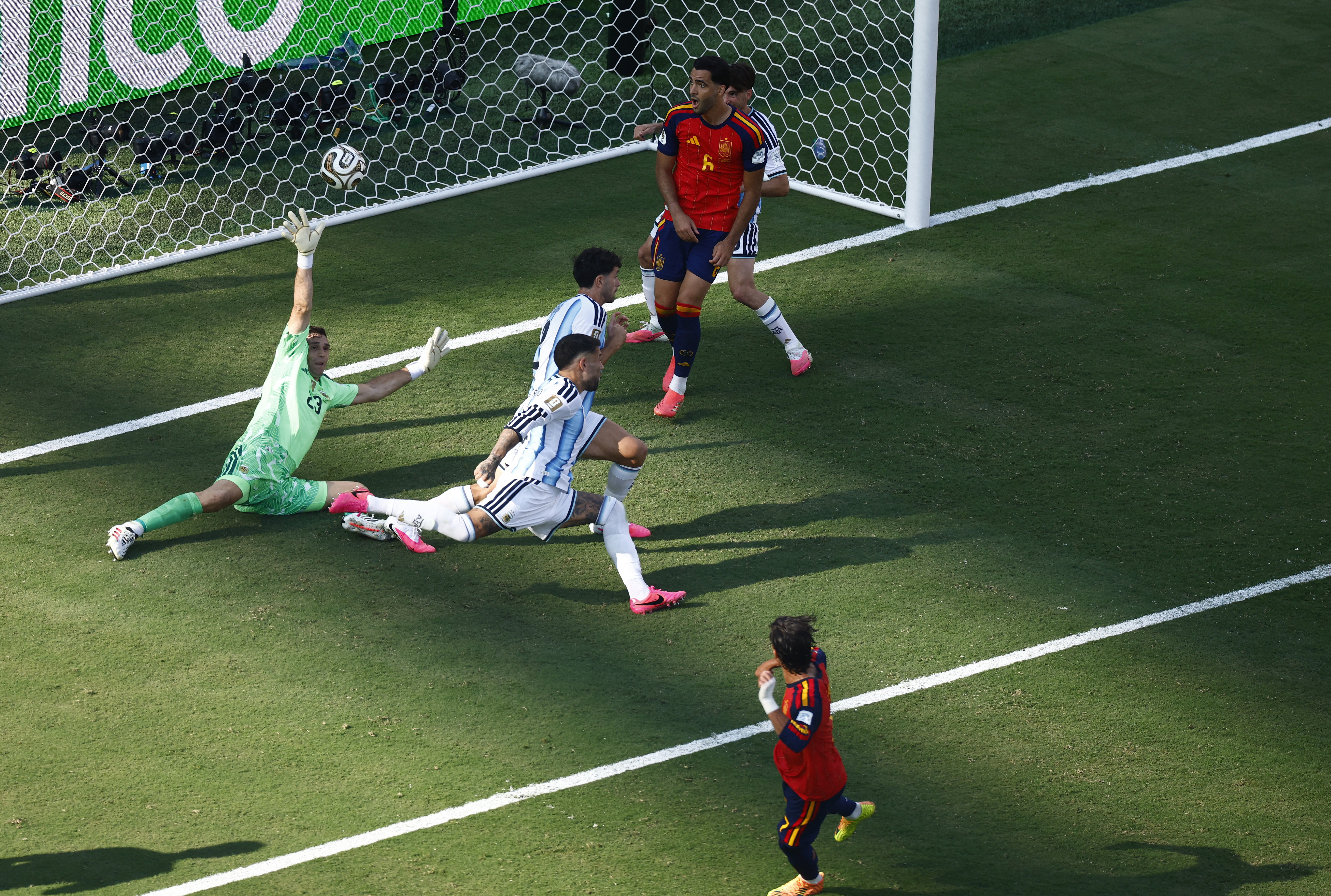 An aerial view of Ferran Torres' goal vs Argentina (Credits: Reuters)