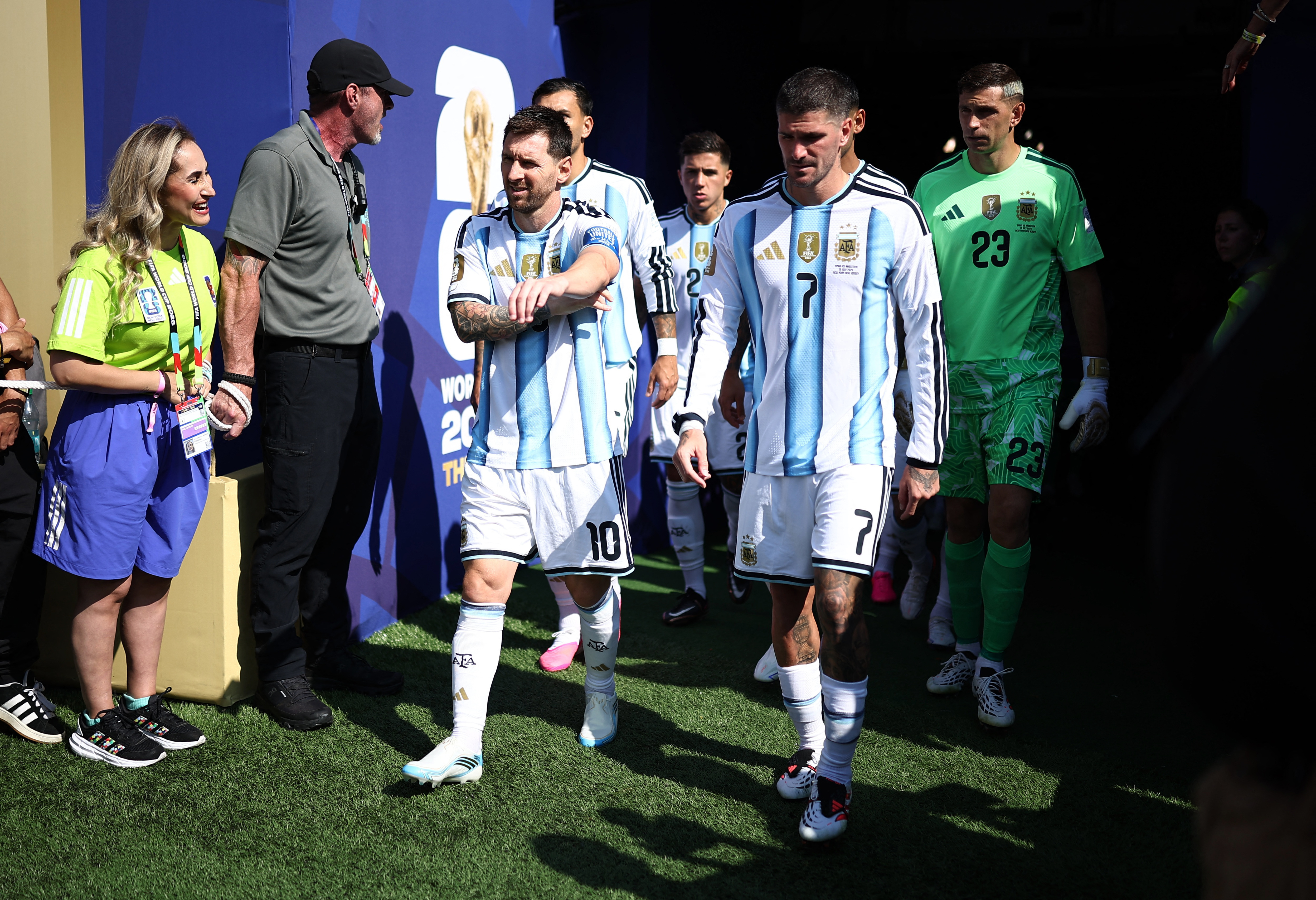 Argentina players coming out onto the pitch (Credits: Reuters)