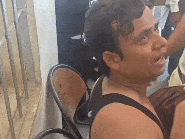 Police arresting the teacher after the complaint. - Bhaskar English