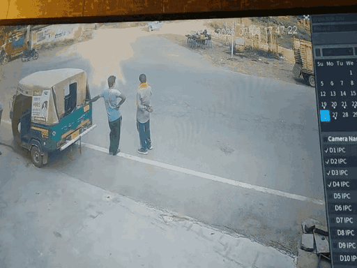 The elderly woman falling on the road and the bike rider after hitting deceased elderly Ramvati Kushwaha on the road. - Bhaskar English