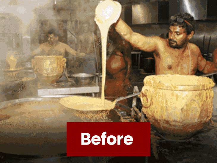 There is also a three-story kitchen built over 25,000 square feet in the temple complex - Bhaskar English