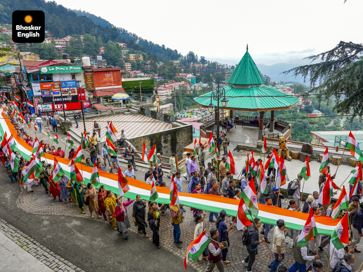 Shimla Goes Tricolour: Thousands join Tiranga Yatra ahead of Independence Day (Photo: PTI)