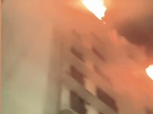 The fire broke out around 10 PM in a building named Shanta Bhavan. - Bhaskar English