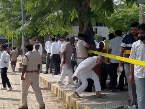 The police sealed off the area following the incident