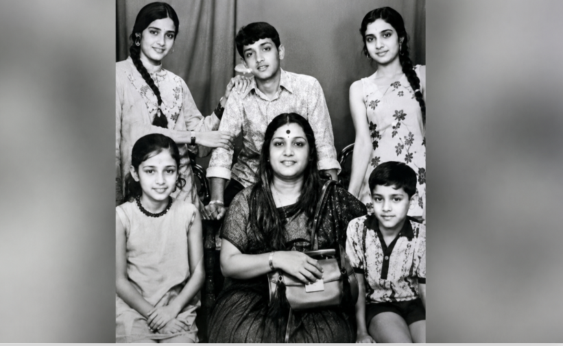 Govinda with his mother and other family members (AI-generated).