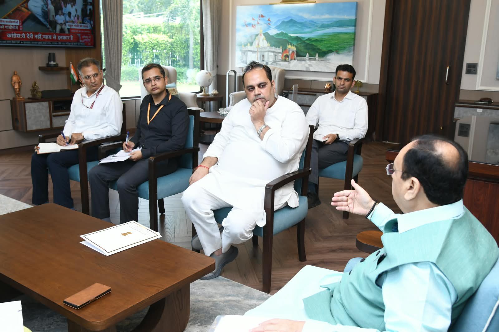 Delhi Health Minister and officials of the Union Ministry of Health and Family Welfare and Delhi Government are present in the meeting.