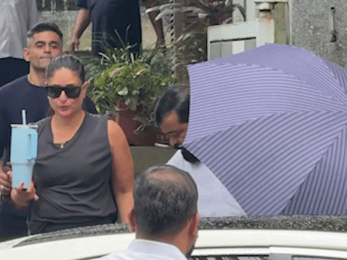 Kareena Kapoor was seen wearing a black sleeveless top when spotted on Friday. - Bhaskar English