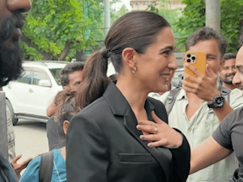 Sara Ali Khan was seen wearing a black formal blazer while being spotted on Friday. - Bhaskar English