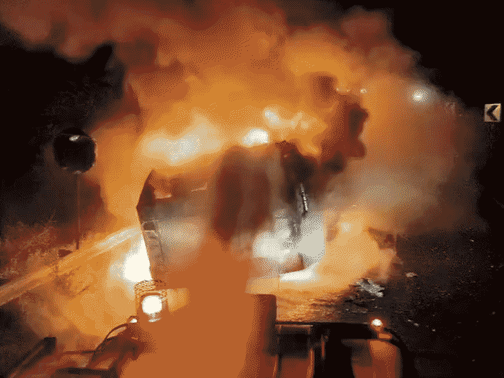 Bus Catches Fire Surat to Kanpur; Passengers Escape Dhar Accident