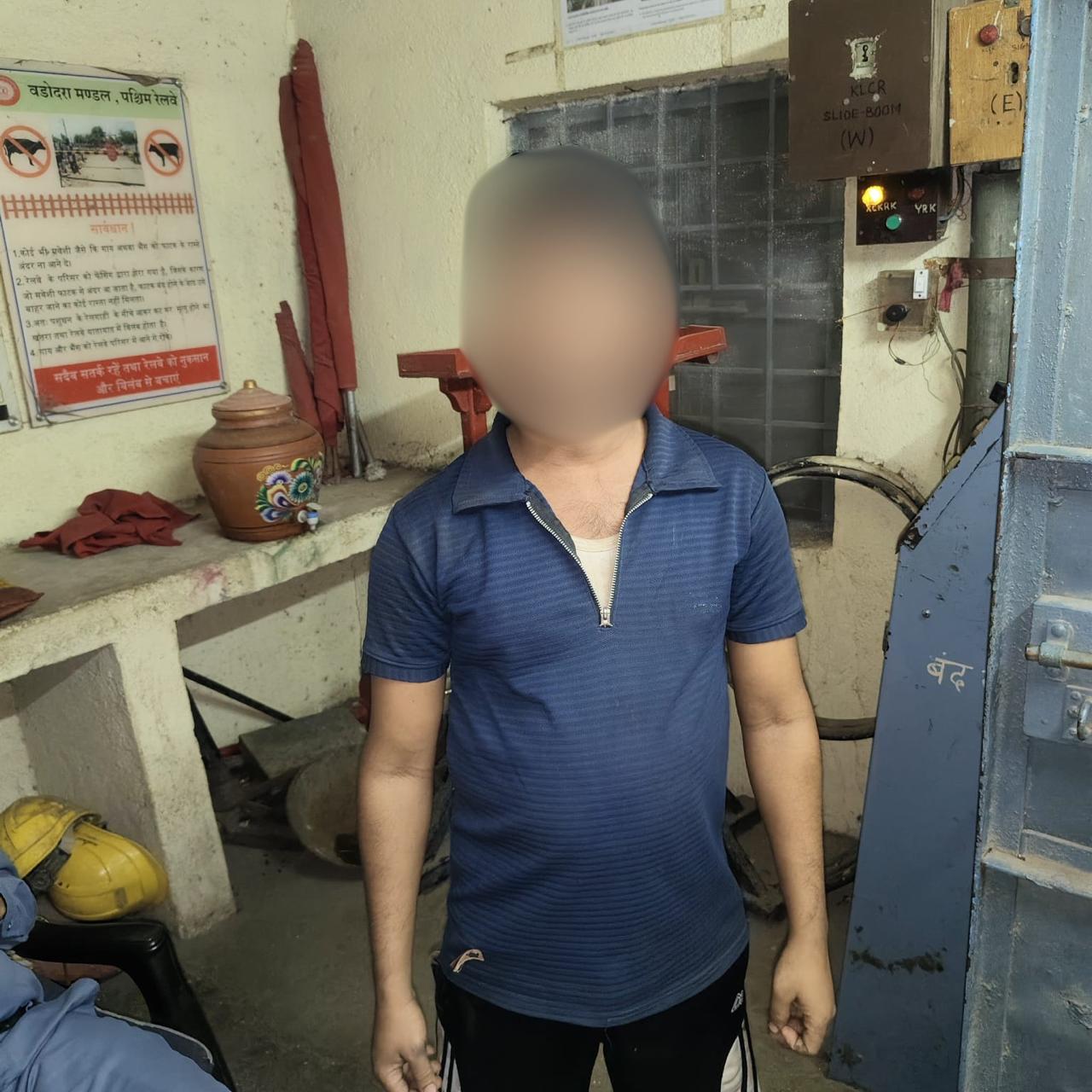 The accused, who was arrested by the Railway Police Force.