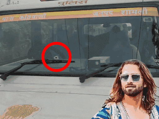 Bullet mark on UP Police vehicle during the encounter - Bhaskar English