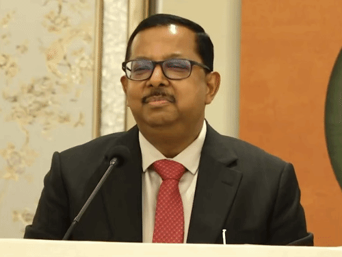 Justice Bhuyan attended the launch event of former Security Secretary Yashovardhan Azad's book 'Policing the Republic' at Viceroy Hall in New Delhi on Friday. - Bhaskar English