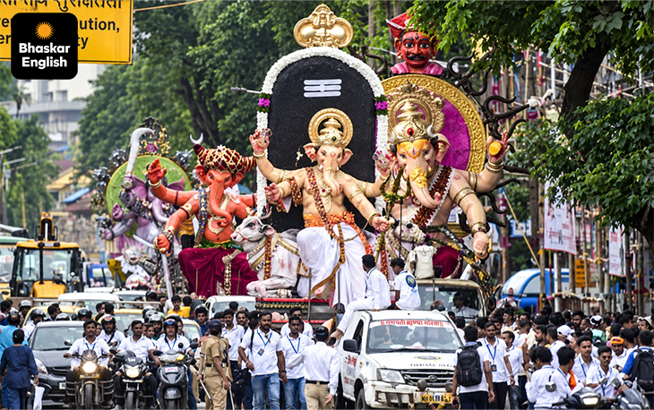 Bappa arrives in style: People carry idols of lord Ganesh to 'Pandals' ahead of the 'Ganesh Chaturthi' festival.