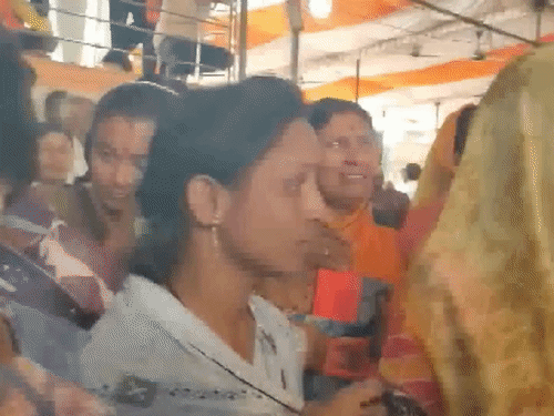 The women participating in the protest looked emotional as Jarange left.