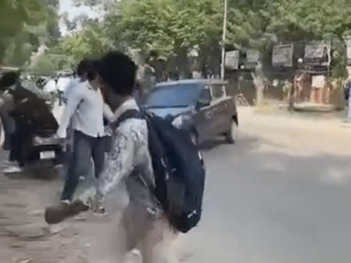 One Leg Student Noida Car Stunt Accident | Students Hit by Property Dealer; CCTV Footage