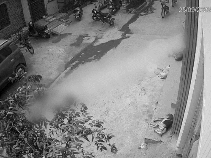 Vrindavan premanand maharaj disciple falls roof cctv video