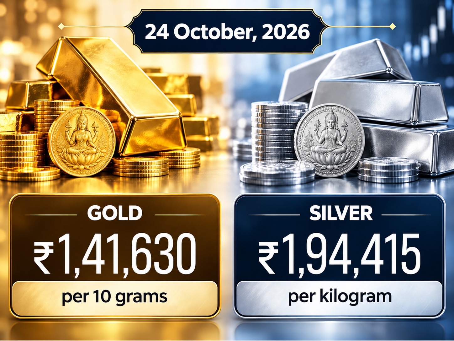 भारत में सोने और चांदी की कीमतों में गिरावट | बुलियन मार्केट का नवीनतम अपडेट