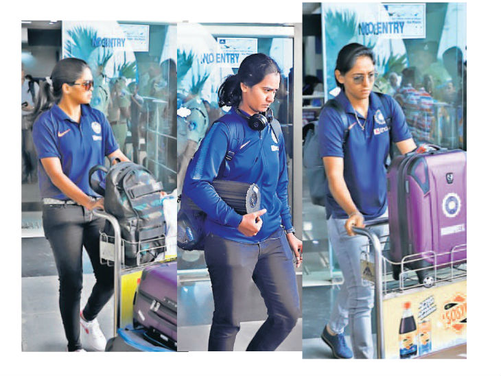 भारतीय महिला क्रिकेट टीम भी सूरत पहुंची, दक्षिण अफ्रीका से पहला टी-20 मैच 24 को|गुजरात,Gujarat - Dainik Bhaskar