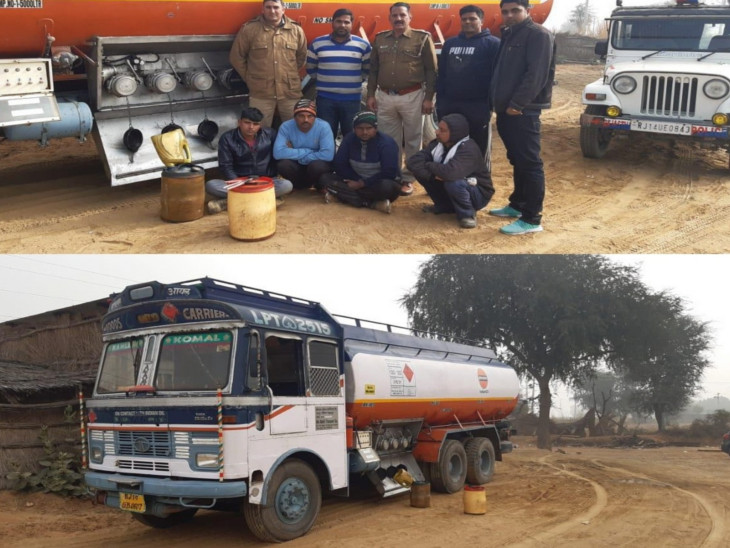 हाईवे पर टैंकरों की सील तोड़कर तेल चोरी करने वाले गिरोह का पर्दाफाश, चार सदस्य गिरफ्तार|जयपुर,Jaipur - Dainik Bhaskar