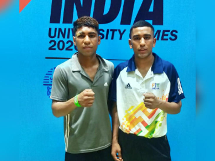 बॉक्सिंग रिंग में पटियाला के दो भाई आमने-सामने उतरे, बड़े ने छोटे को हराकर गोल्ड जीता|लुधियाना,Ludhiana - Dainik Bhaskar